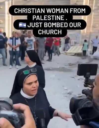 Palestinian Christian nun tells that 'Israel' bombed their church.