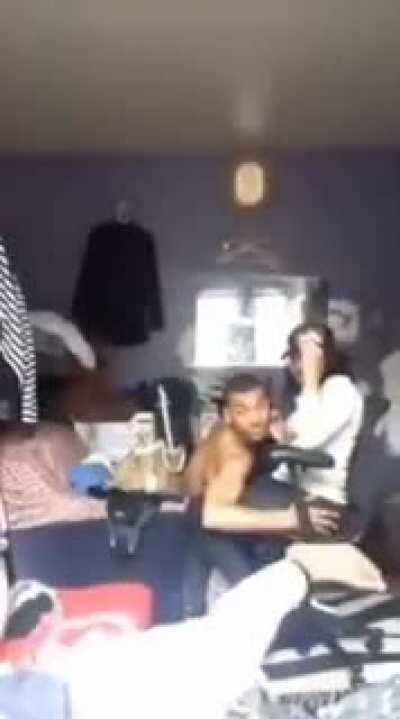 Guy tests the conductive properties of different metals