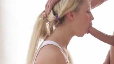 Mina - Pigtailed Cutie In White Lingerie Takes Big Dick Pounding