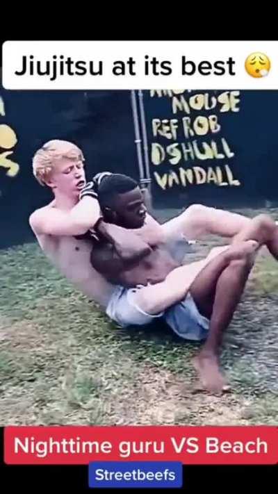 No glove touch? No problem. Ostensible BJJ practitioner stays calm and gets the submission.