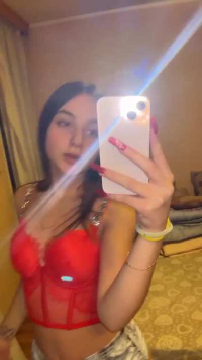 Marina Jotanovic red lingerie