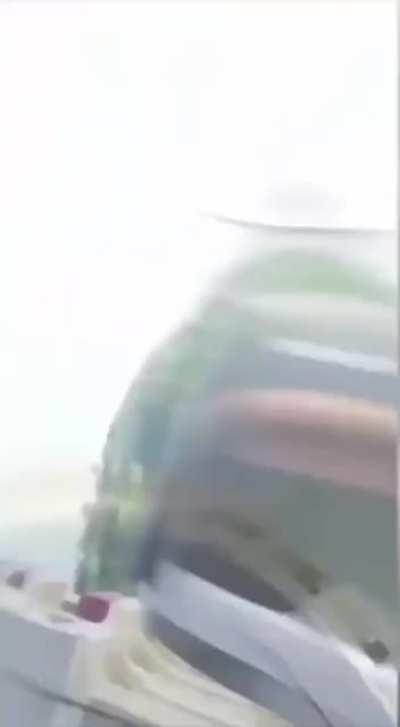 Girl tries to shove her friend into someone else. Doesn't go as planned.