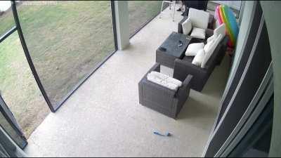 To get into the back yard