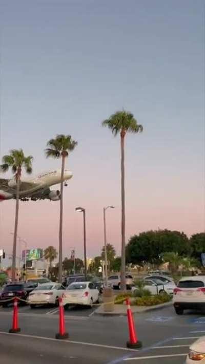 Qantas A380 over LAX