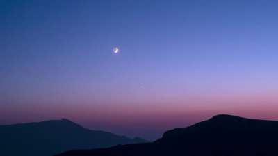 Moon and Venus at sunset