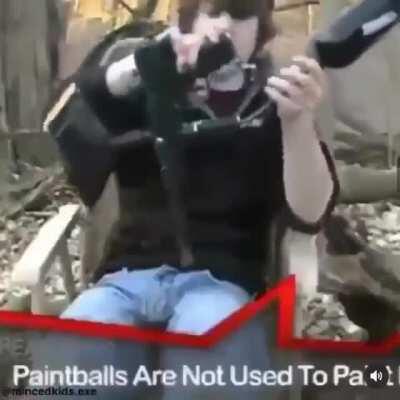 Full auto on his balls
