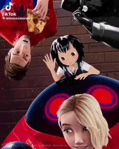 i never knew the spiderverse movie made this little clip. it’s so cute seeing the og squad together