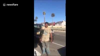 Man has bizarre excuse when caught red-handed trying to steal car tire