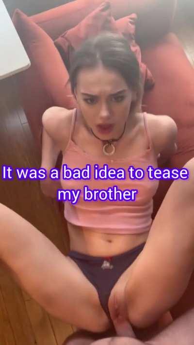 Lacey wanted to tease a brother a bit by walking around in panties and being braless