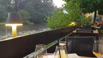 A rainy cafe in Germany