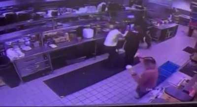 Karate chopping the air without looking