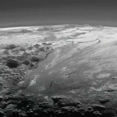 Pluto's icy mountains.