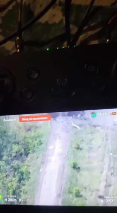 RU POV: Video of a civilian woman crossing the front line to the side under Russian control. 