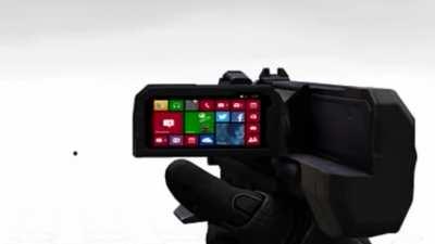 Halo 4’s Sticky Detonator initially used the Windows 8 phone display for it’s testing phases