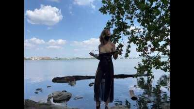 Quick strip by the rivers edge