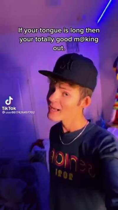 Man sticks tongue out to prove he’s a good kisser