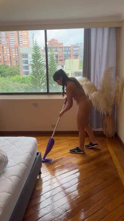Mopping the floor