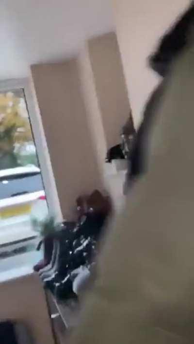 Guy tries to enter a house forcibly and threatens the residents. Ends up getting tased by the police