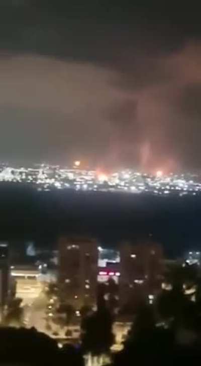 Multiple fires can be seen in Heifa as result of Irans ballistic missiles.