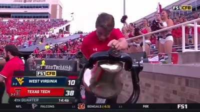To ring a bell at a college game