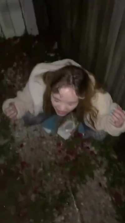 Nighttime goldenshower on hair and face