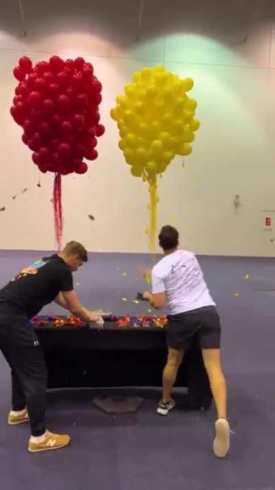 Taking a balloon challenge with smiles on, made me smile