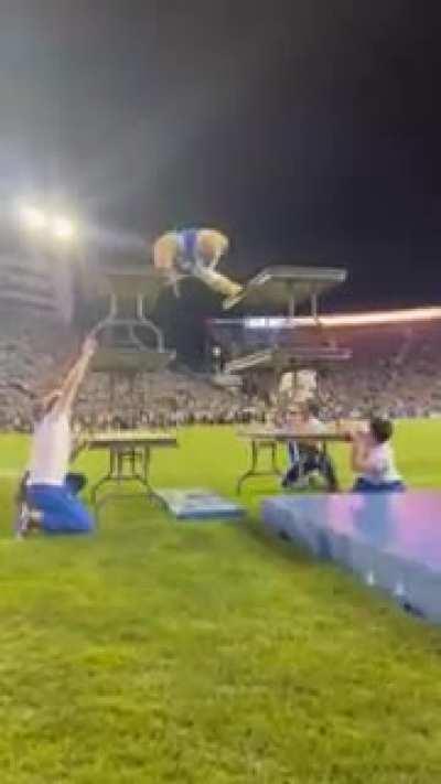 Mascot showing some impressive athleticism