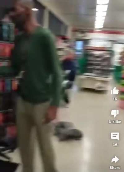 Two guys arguing in store gets told to go outside and one dude end up getting knockout and head goes through the glass door