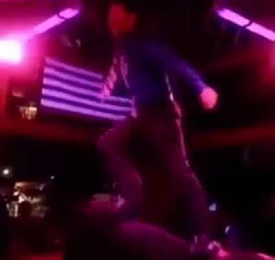 Surprised the bull could bear the weight of this guys balls