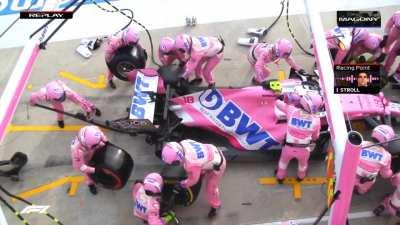 Lance Stroll hits member of pit crew