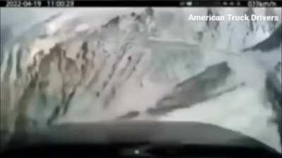 POV video of car rolling down a mountain