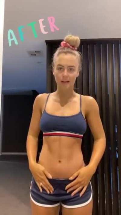 Tiny shorts and subtle pokies