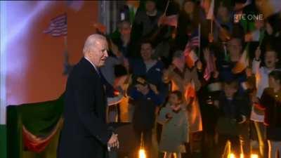 President Biden getting a Wrestlemania style entrance for speech in Ireland 