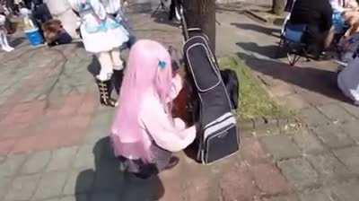 When an introverted student brings a guitar case to school.