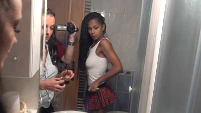 Backstage of Panties Play Upskirt Jenga Day with Chrissy (the blonde one) with Eva (the brunette) and Isabel * taken from www.leons.tv