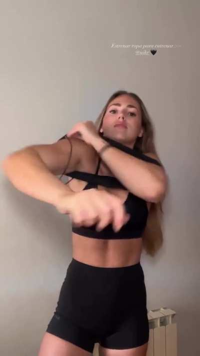 Clara on black nike outfit