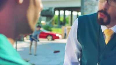 To sweep in the background