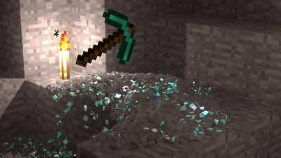 Shattering a diamond ore!