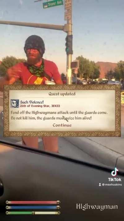 Oblivion NPC Attacks Car (Meme Edit)