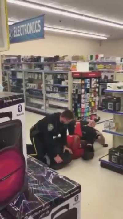 Mount and armbar used in apprehending a nutjob.