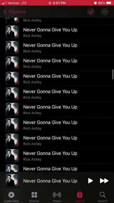 Never gonna give this up