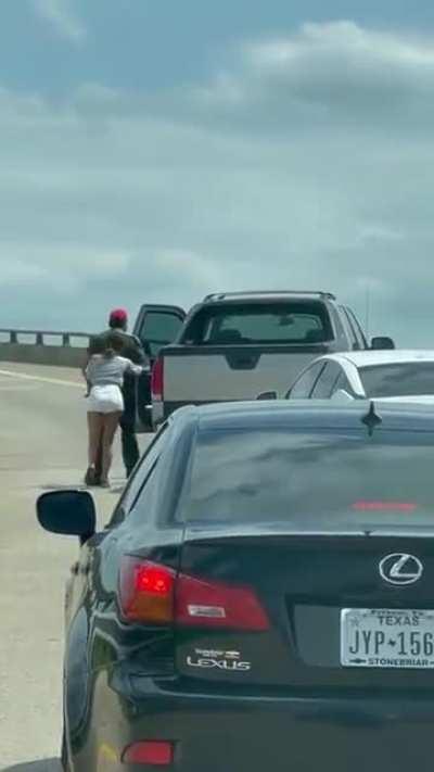 Holding up traffic and about to get even with a sandal