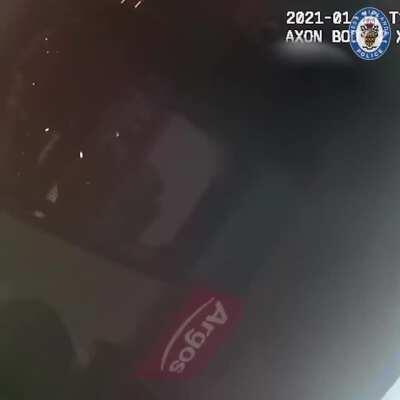 Man gets stopped by police for being outside during lockdown, responds with a kick to the groin.