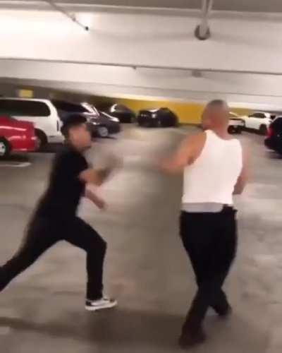 That kick was a great warning for bald guy, but he asked for more.