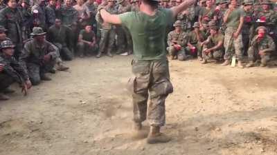 US Marines have a dance off with South Korean Marines