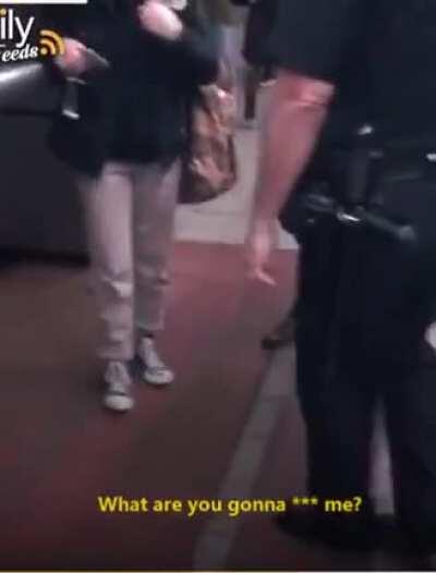 Young Karen on train gets arrested for public nuisance.