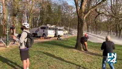 Hundreds of young people attacking police in Brussels today. Multiple police officers injured.