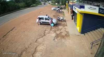 Flying Wheel Knocks Out Woman Final Destination-Style