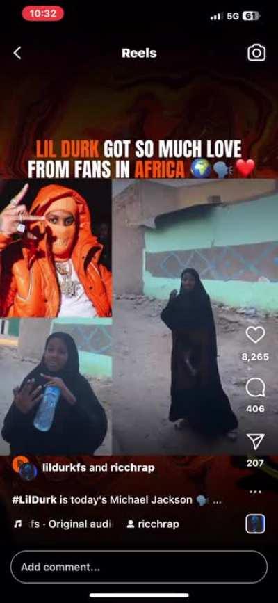 Lil Durk the voice of the streets in Africa to.