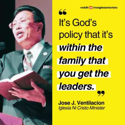 Why will every Executive Minister of Iglesia Ni Cristo (INC) come from the Manalo family?